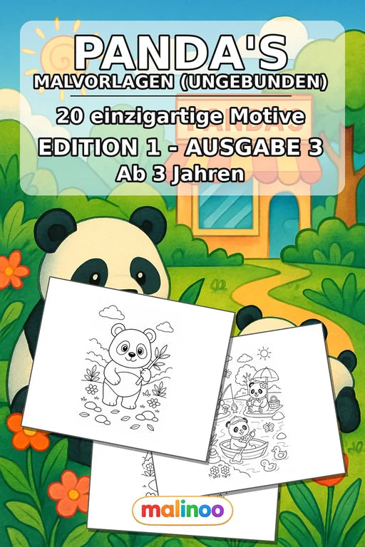 Panda's Malbuch 20 Ausmalbilder gedruckt+lose – Cover