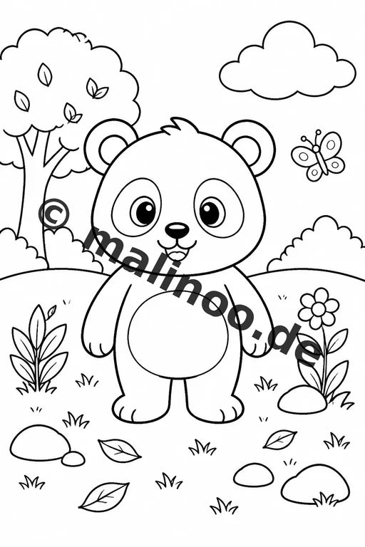 Panda's Malbuch 20 Ausmalbilder gedruckt, ungebunden – Vorschaubild 1