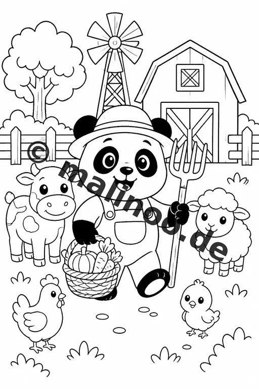 Panda's Malbuch 20 Ausmalbilder gedruckt, ungebunden – Vorschaubild 4