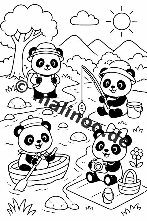 Panda's Malbuch 20 Ausmalbilder gedruckt, ungebunden – Vorschaubild 7