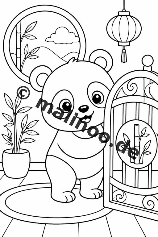 Panda's Malbuch 20 Ausmalbilder gedruckt, ungebunden – Vorschaubild 9