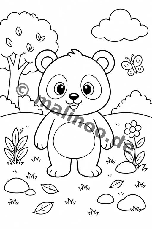 Panda's Malbuch 50 Ausmalbilder PDF Download – Vorschaubild 1