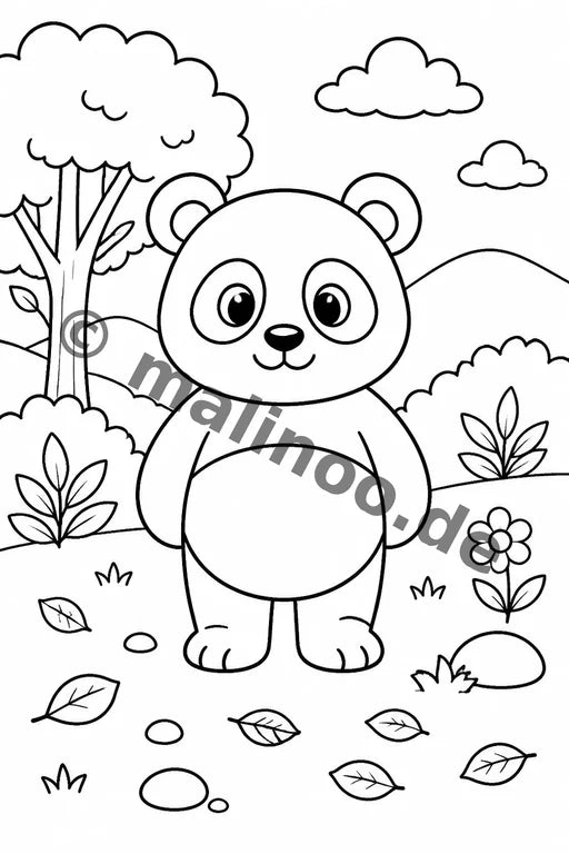 Panda's Malbuch 50 Ausmalbilder PDF Download – Vorschaubild 1