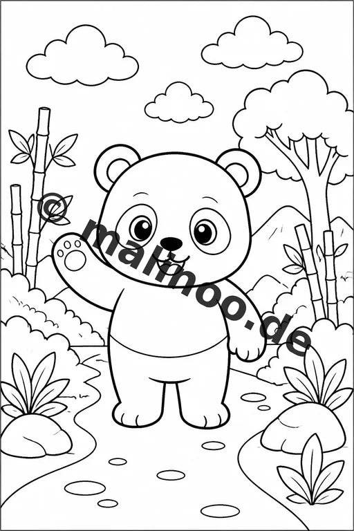Panda's Malbuch 50 Ausmalbilder PDF Download digital – Vorschaubild 2