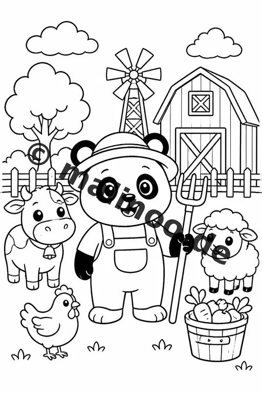 Panda's Malbuch 50 Ausmalbilder PDF Download digital – Vorschaubild 4