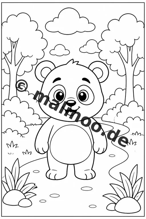 Panda's Malbuch 50 Ausmalbilder gedruckt und gebunden – Vorschaubild 2