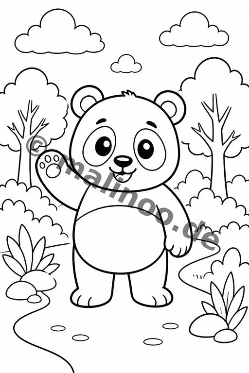 Panda's Malbuch 50 Ausmalbilder gedruckt+gebunden – Vorschaubild 3
