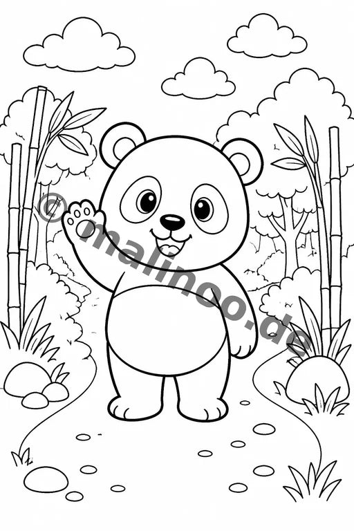 Panda's Malbuch 50 Ausmalbilder gedruckt+gebunden – Vorschaubild 3