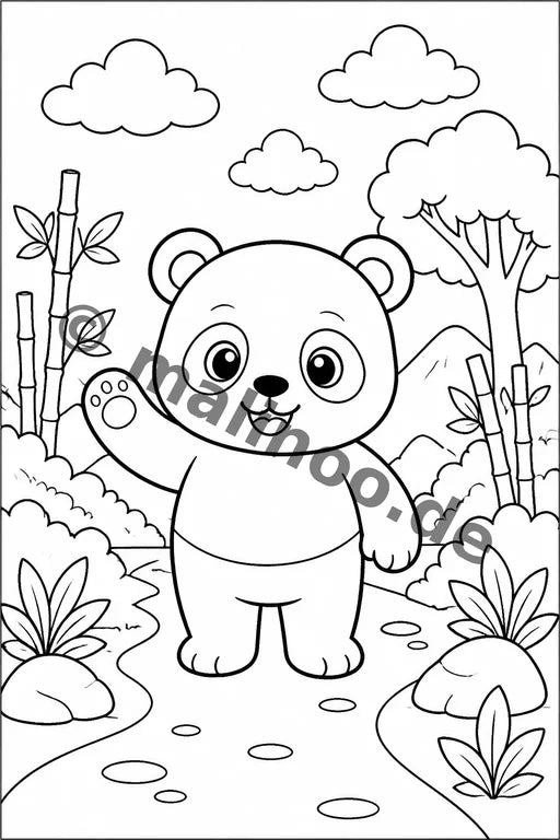 Panda's Malbuch 50 Ausmalbilder gedruckt+gebunden – Vorschaubild 3