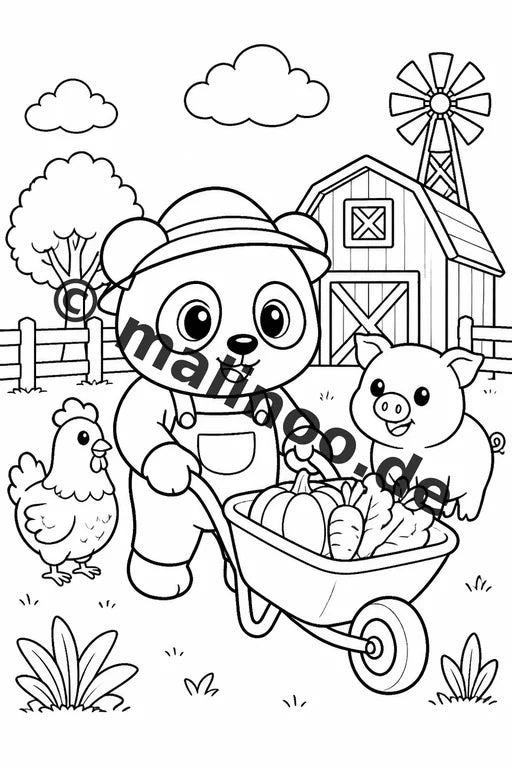 Panda's Malbuch 50 Ausmalbilder gedruckt und gebunden – Vorschaubild 4