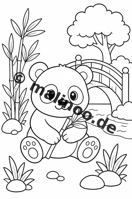 Panda's Malbuch 50 Ausmalbilder gedruckt und gebunden – Vorschaubild 5