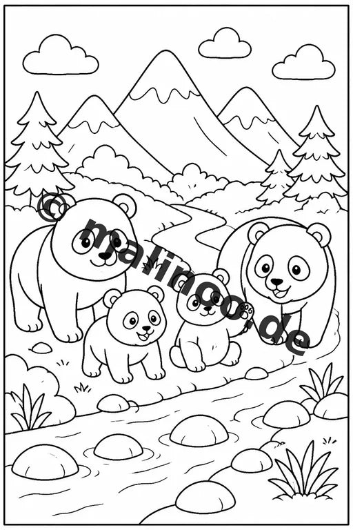 Panda's Malbuch 50 Ausmalbilder gedruckt und gebunden – Vorschaubild 6