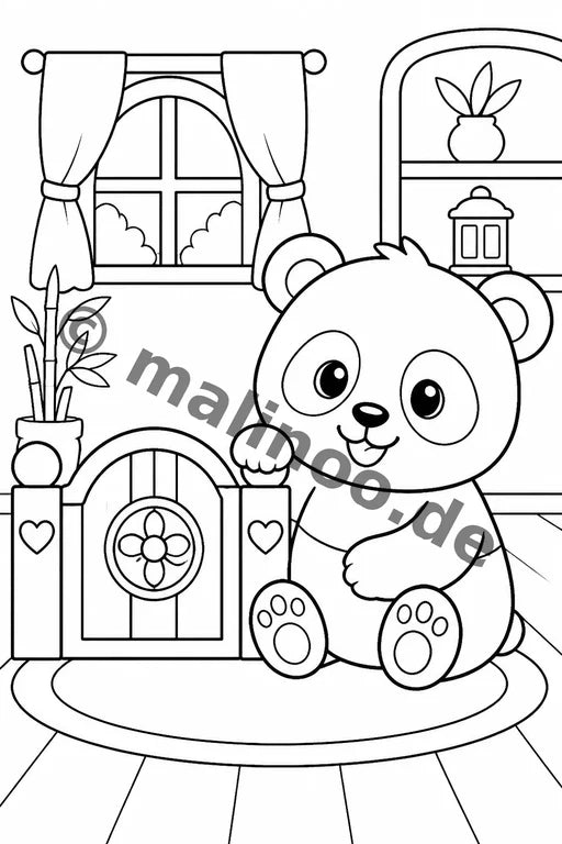 Panda's Malbuch 50 Ausmalbilder gedruckt+gebunden – Vorschaubild 6
