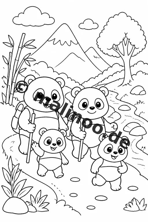 Panda's Malbuch 50 Ausmalbilder gedruckt und gebunden – Vorschaubild 6