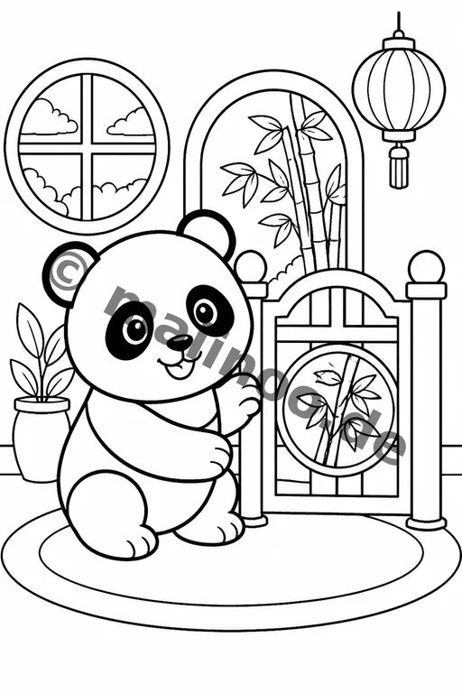 Panda's Malbuch 50 Ausmalbilder gedruckt+gebunden – Vorschaubild 6