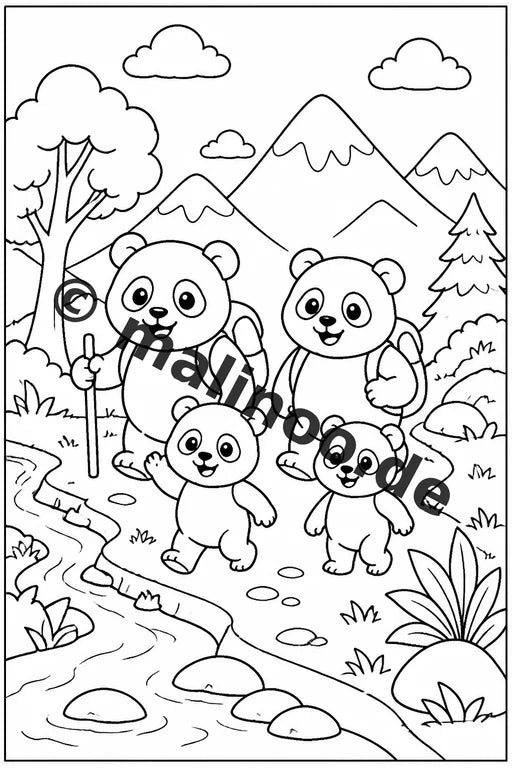 Panda's Malbuch 50 Ausmalbilder gedruckt und gebunden – Vorschaubild 6