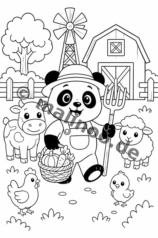 Panda's Malbuch 50 Ausmalbilder gedruckt+gebunden – Vorschaubild 7