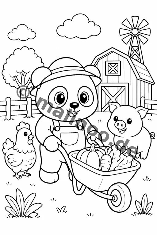 Panda's Malbuch 50 Ausmalbilder gedruckt+gebunden – Vorschaubild 7