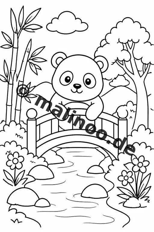 Panda's Malbuch 50 Ausmalbilder gedruckt und gebunden – Vorschaubild 8