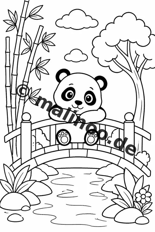 Panda's Malbuch 50 Ausmalbilder gedruckt und gebunden – Vorschaubild 8
