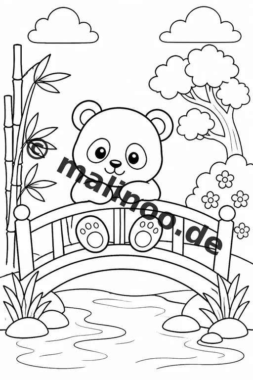 Panda's Malbuch 50 Ausmalbilder gedruckt und gebunden – Vorschaubild 8
