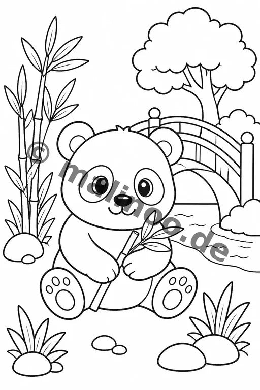 Panda's Malbuch 50 Ausmalbilder gedruckt+gebunden – Vorschaubild 9