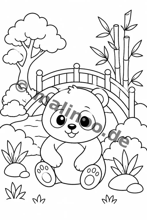 Panda's Malbuch 50 Ausmalbilder gedruckt+gebunden – Vorschaubild 9
