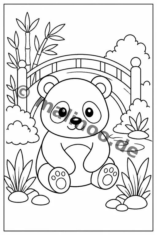 Panda's Malbuch 50 Ausmalbilder gedruckt+gebunden – Vorschaubild 9