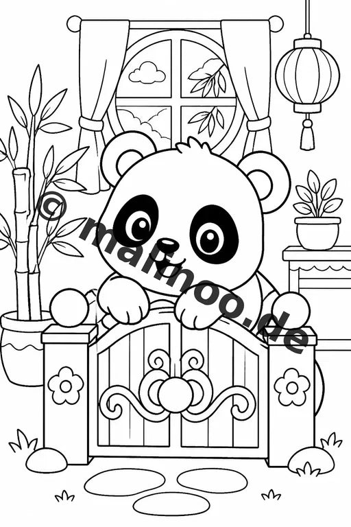 Panda's Malbuch 50 Ausmalbilder gedruckt und gebunden – Vorschaubild 9