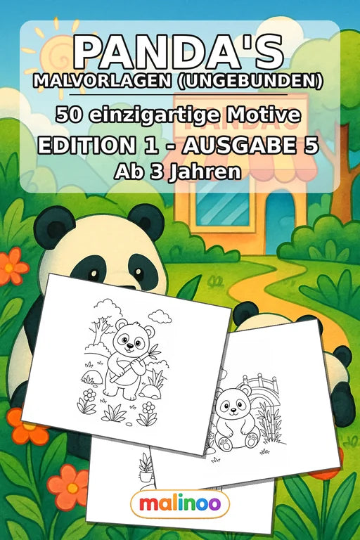 Panda's Malbuch 50 Ausmalbilder gedruckt+lose – Cover