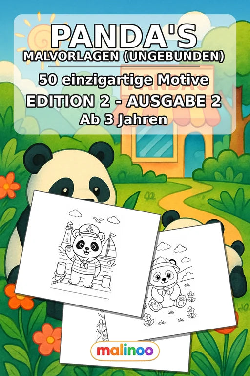Panda's Malbuch 50 Ausmalbilder gedruckt, ungebunden – Cover