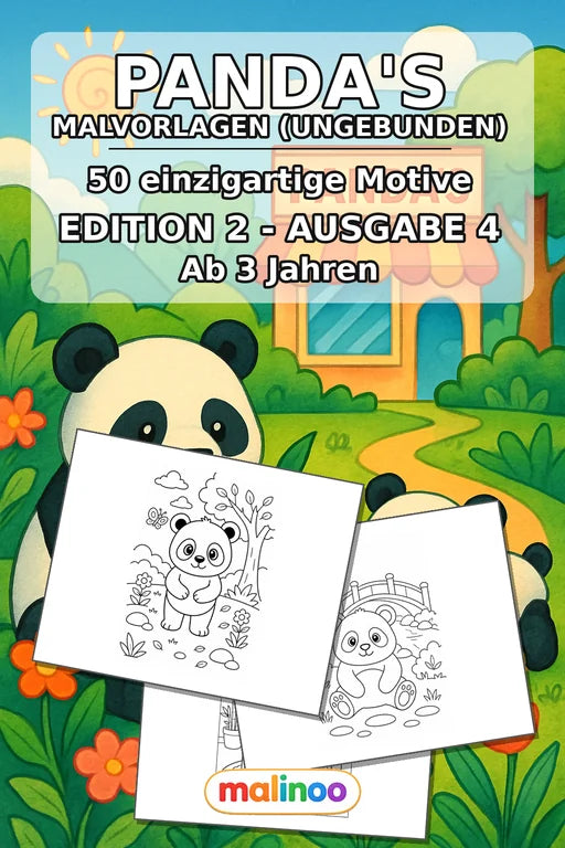 Panda's Malbuch 50 Ausmalbilder gedruckt+lose – Cover