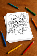 Panda's Malbuch 50 Ausmalbilder gedruckt+lose – Mockup-Ansicht