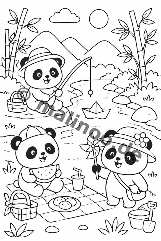 Panda's Malbuch 50 Ausmalbilder gedruckt+lose – Vorschaubild 2