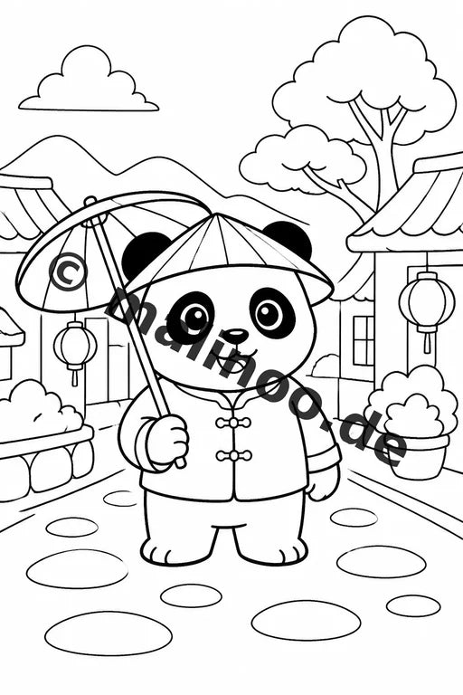Panda's Malbuch 50 Ausmalbilder gedruckt, ungebunden – Vorschaubild 3