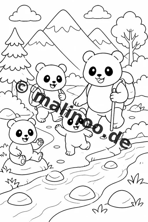 Panda's Malbuch 50 Ausmalbilder gedruckt, ungebunden – Vorschaubild 6