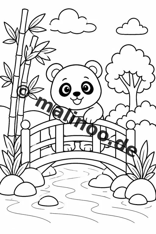 Panda's Malbuch 50 Ausmalbilder gedruckt, ungebunden – Vorschaubild 8