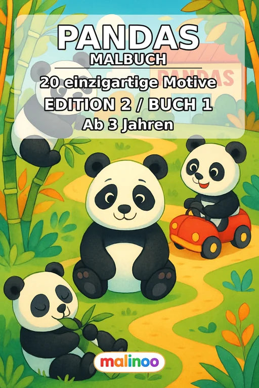 Pandas Malbuch 20 Ausmalbilder PDF Download – Cover