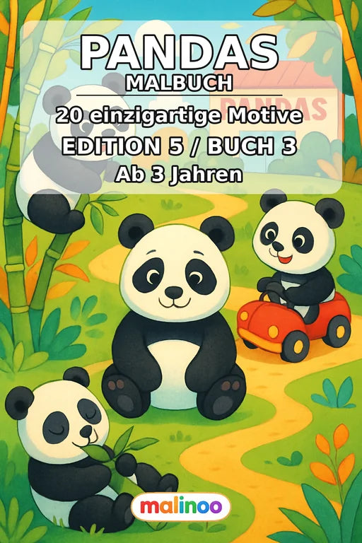 Pandas Malbuch 20 Ausmalbilder PDF Download – Cover