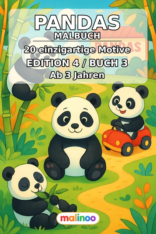 Pandas Malbuch 20 Ausmalbilder PDF Download – Cover
