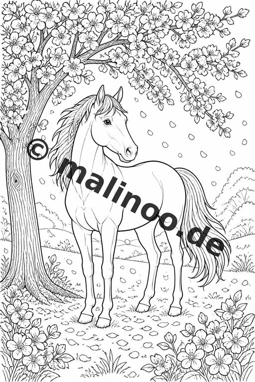 Pferde Malbuch 100 Ausmalbilder PDF Download digital – Vorschaubild 5