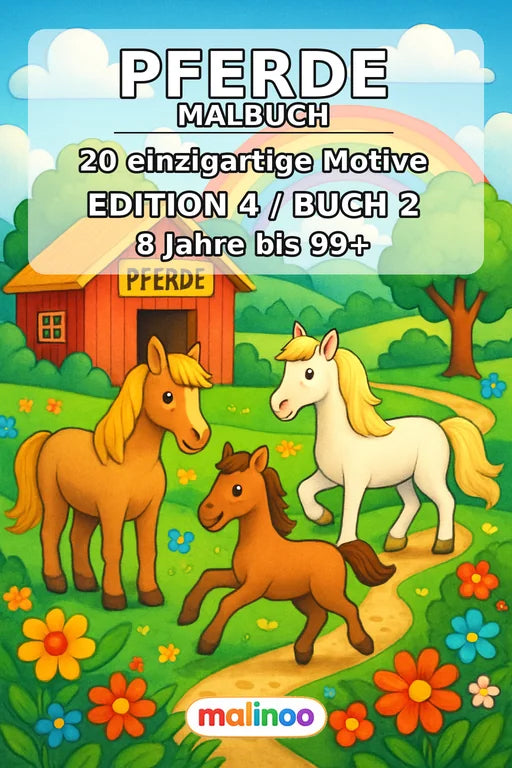 Pferde Malbuch 20 Ausmalbilder PDF Download – Cover