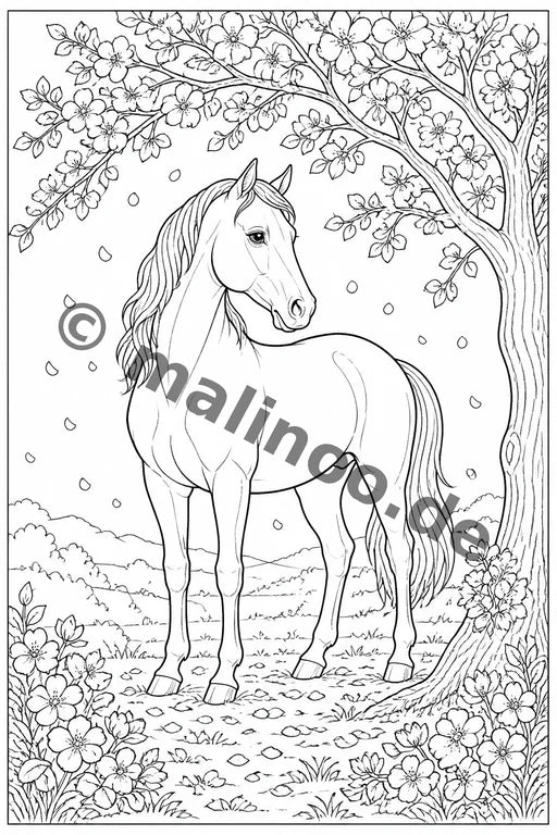 Pferde Malbuch 20 Ausmalbilder PDF Download – Vorschaubild 5