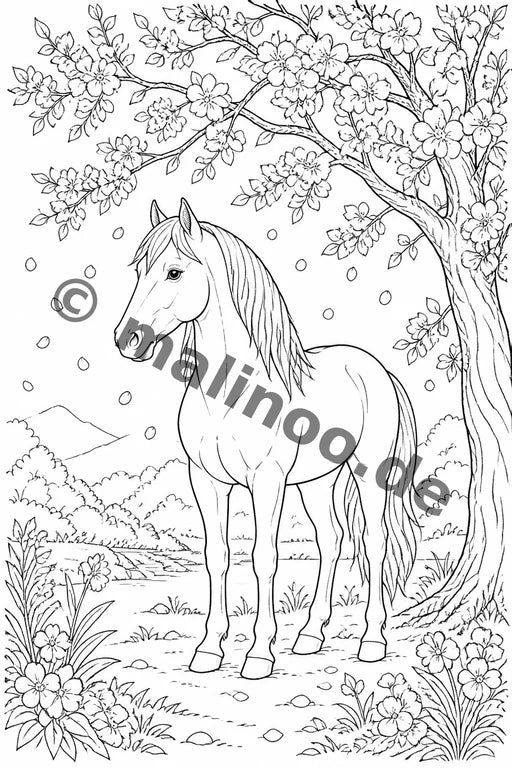Pferde Malbuch 20 Ausmalbilder PDF Download – Vorschaubild 5