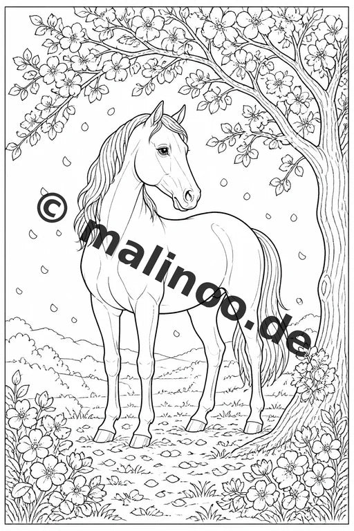 Pferde Malbuch 20 Ausmalbilder PDF Download digital – Vorschaubild 5