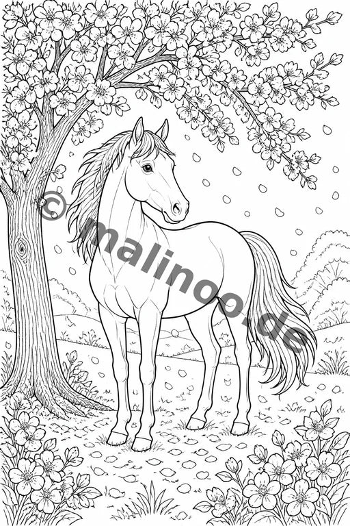 Pferde Malbuch 20 Ausmalbilder PDF Download – Vorschaubild 5