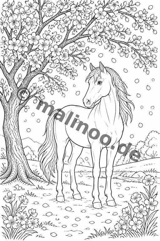 Pferde Malbuch 20 Ausmalbilder PDF Download – Vorschaubild 5