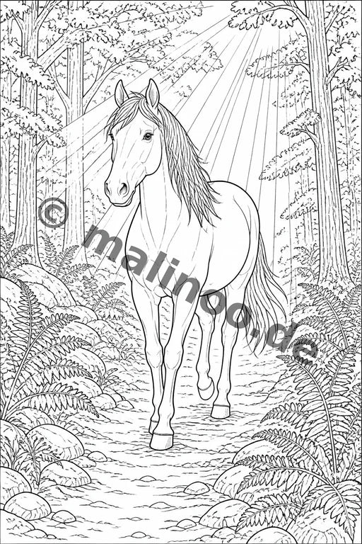 Pferde Malbuch 20 Ausmalbilder gedruckt+lose – Vorschaubild 9