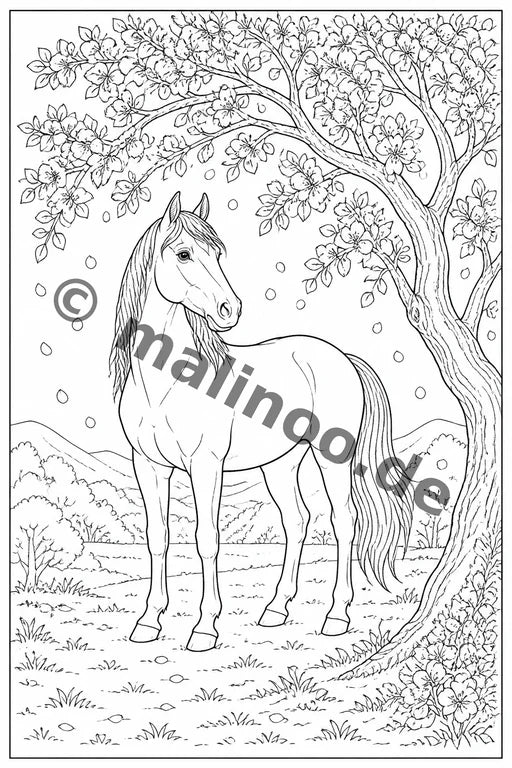 Pferde Malbuch 50 Ausmalbilder PDF Download – Vorschaubild 5