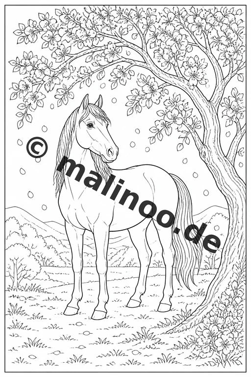 Pferde Malbuch 50 Ausmalbilder PDF Download digital – Vorschaubild 5